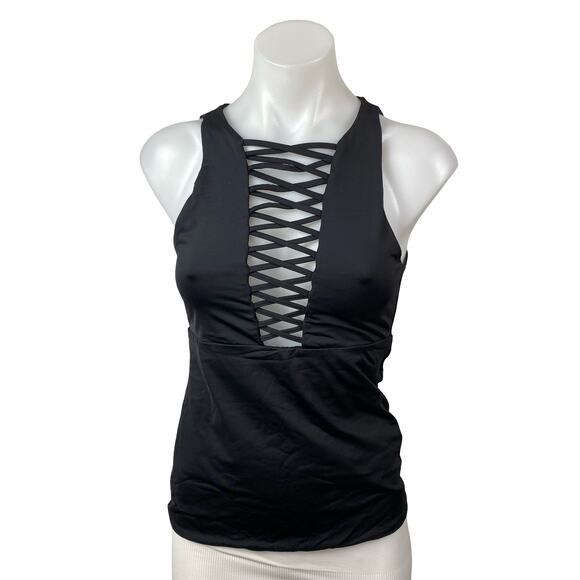 Kookai Tops - Kookai Women's Black Lace Up Crisscross Sleeveless Cami Blouse Tank Top Size 1